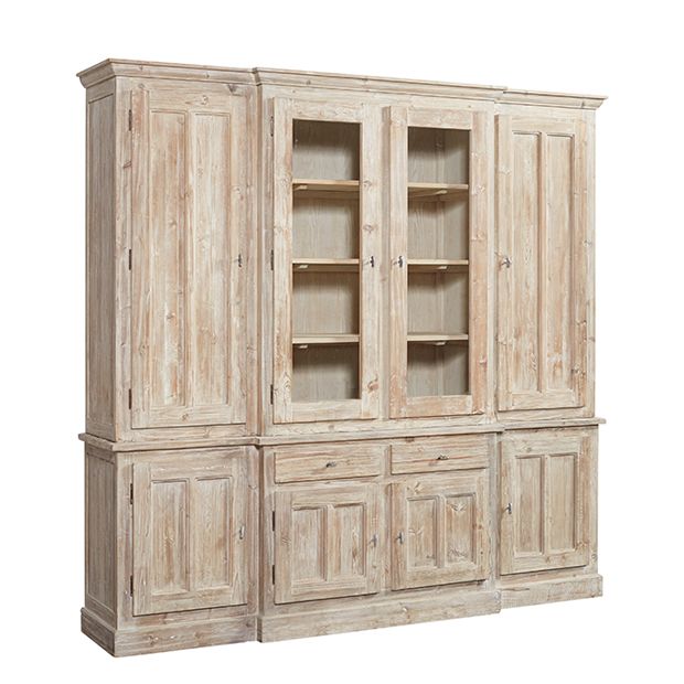 Whitewashed china cabinet deals