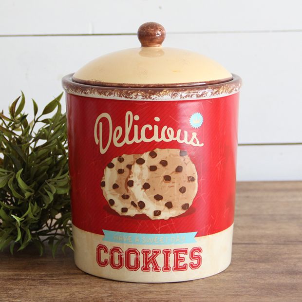 Audreys Antiqued Finish Ceramic Cookie Jar Food Safe Sealed Lid