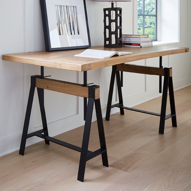 Rustic Brown Adjustable Standing Desk - Hofmann