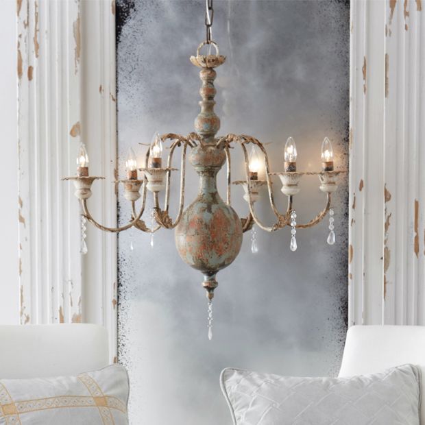 Rustic Elegance 6 Arm Chandelier | Antique Farmhouse