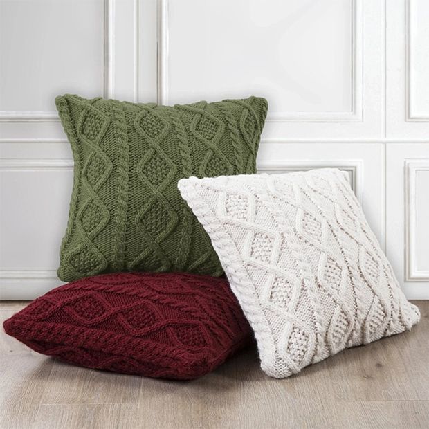 Cable knit throw clearance pillow cover