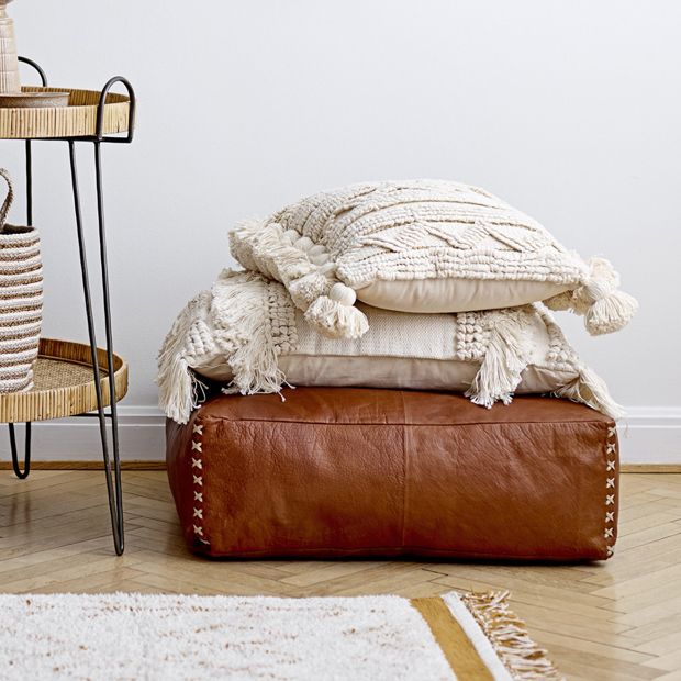 Leather shop floor pillow
