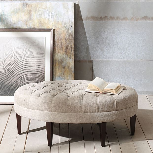 Oval tufted cocktail ottoman discount