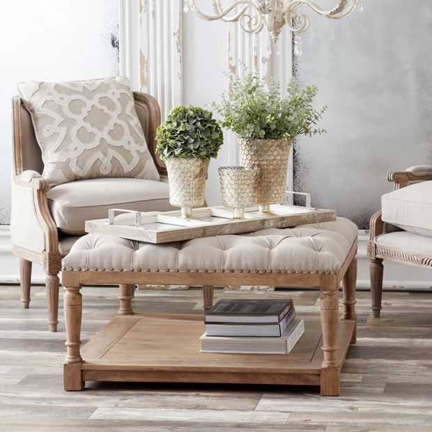 Turn an Old Coffee Table Into an Upholstered Storage Ottoman