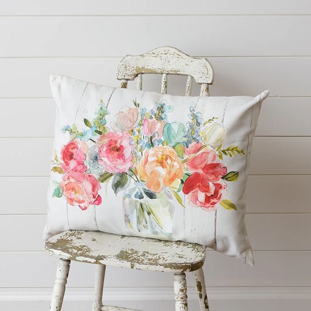 Watercolor outlet floral pillow
