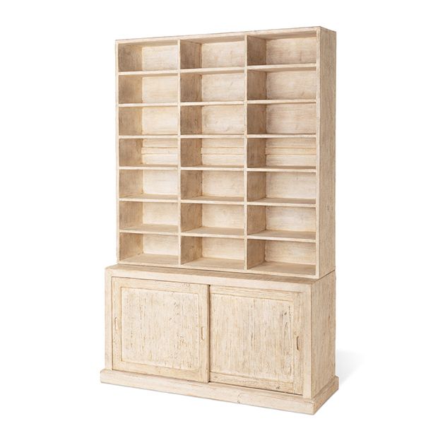 White washed oak shop bookcase