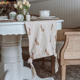 Rabbit and Gingham Check Table Runner | Antique Farmhouse