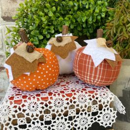 Autumn Accents Primitive Fabric Pumpkin Bowl Fillers Set of 3 | Antique ...