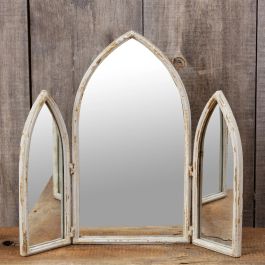 Cathedral Arch Tri Fold Mirror | Antique Farmhouse