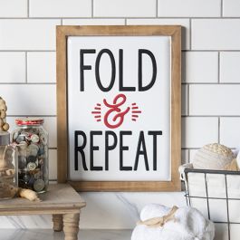 Repeted Sign Framed Metal Fold & Repeat Sign Antique Farmhouse