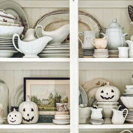 Glazed Ceramic Jack O Lantern Set of 3 | Antique Farmhouse