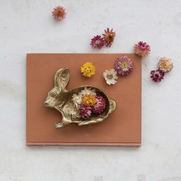 Gold Finish Decorative Rabbit Dish Set of 2 | Antique Farmhouse