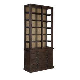 Rich Pine Single Display Cabinet | Antique Farmhouse