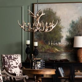 Rustic Lodge 6 Light Antler Chandelier | Antique Farmhouse