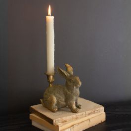 Rustic Rabbit Taper Holder Set of 2 | Antique Farmhouse