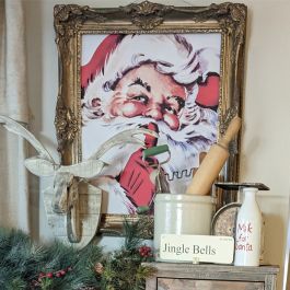 アンティーク調　サンタクロース　フォトフレーム Rustic Vintage Inspired Santa Framed Wall Decor | Antique Farmhouse