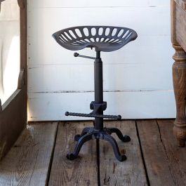 Tractor Seat Stool With Adjustable Height Antique Farmhouse