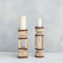 Vintage Reproduction Rustic Candle Holders Set of 2 | Antique Farmhouse