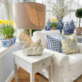 White Wash Rooster Table Lamp | Antique Farmhouse