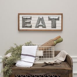 Museum Sign Eat Wood Framed EAT Wall Sign | Antique Farmhouse