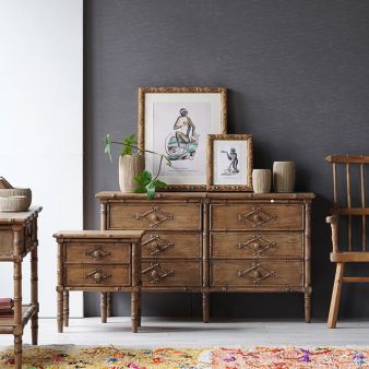 Faux Bamboo 6 Drawer Dresser