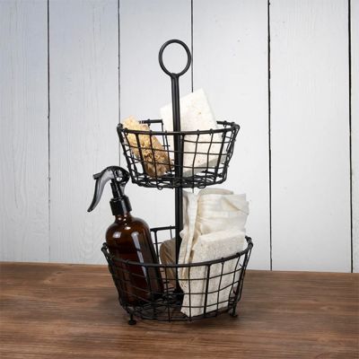 2 Tier Wire Basket Stand
