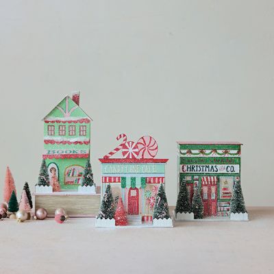 3 Piece LED Christmas Village Shop Collection