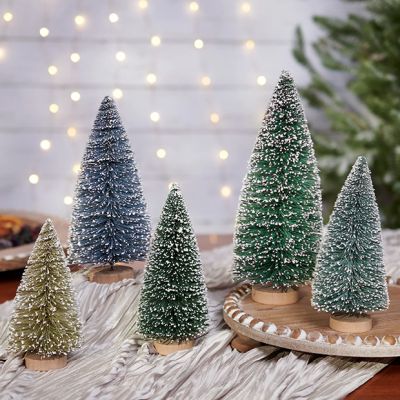 5 Piece Snowy Bottlebrush Tree Set