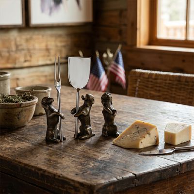 6 Piece Dog Stand Cheese Knife Set