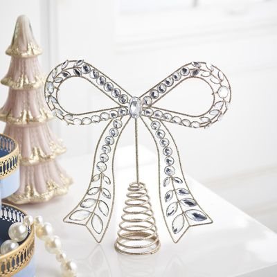 Clear Jeweled Bow Tree Topper