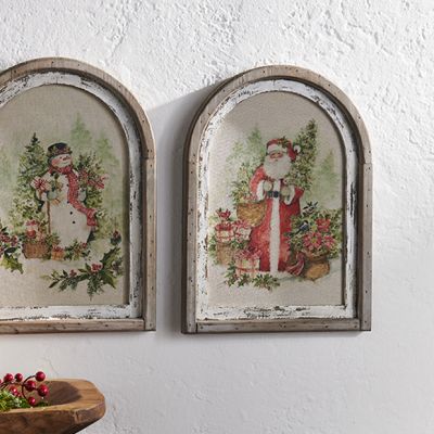 Watercolor Holiday Santa Framed Wall Art