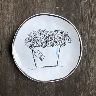 Round Ceramic Trinket Dish Set of 2