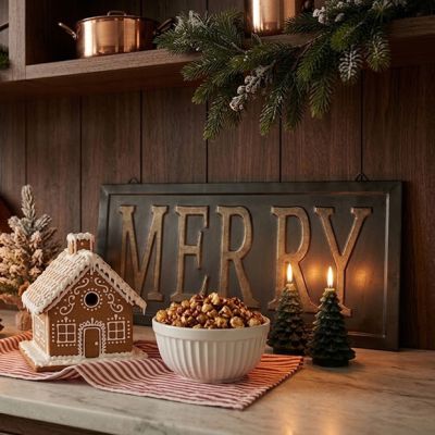 A Very Merry Vintage Metal Wall Sign
