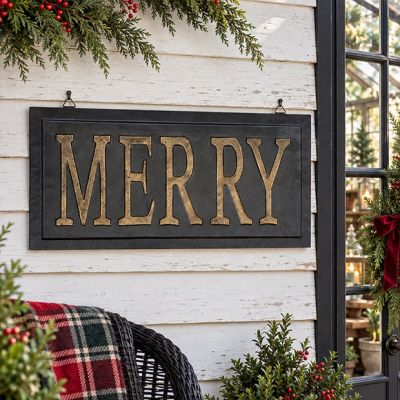 A Very Merry Vintage Metal Wall Sign