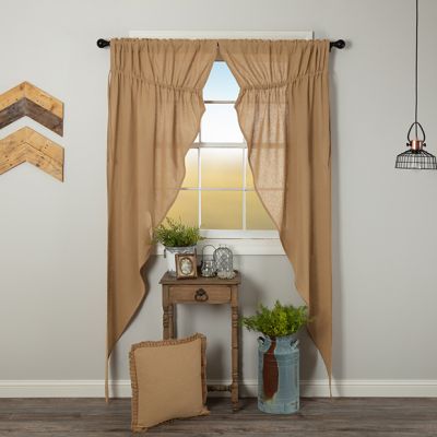 Burlap Beauty Long Curtain Panel Set of 2