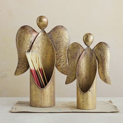 Aged Golden Angel Figurine