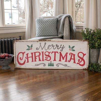 Aged Merry Christmas Wall Sign