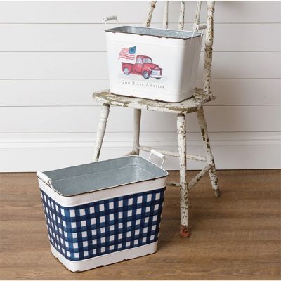 American Truck Tin Bucket Set of 2