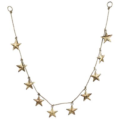 Antique Brass Star Garland Set of 2