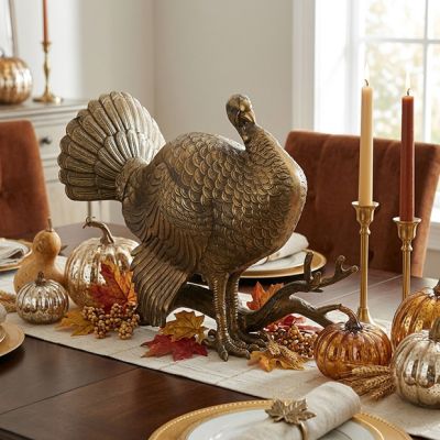 Antique Gold Turkey On a Branch Centerpiece Male