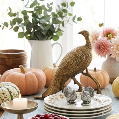 Antique Gold Turkey On a Branch Centerpiece
