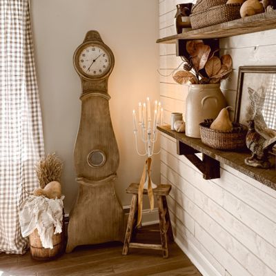 Antique Inspired Pine Mora Clock
