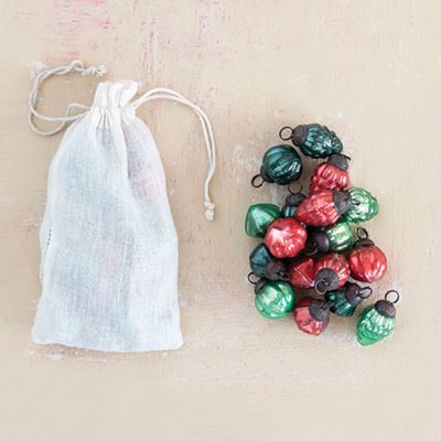 Assorted Glass Ornaments Bagged Set of 36