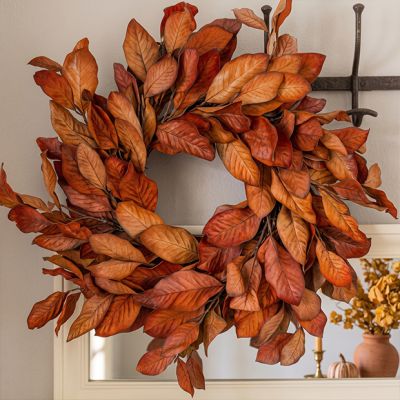 Autumn Hearth Magnolia Leaves Wreath