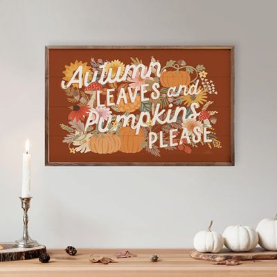 Autumn Meadow VI Leaves By Laura Marshall Framed Sign