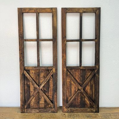 Barn Door Window Wall Panel Set of 2