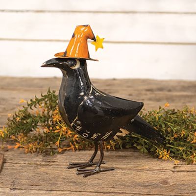 Bewitched Crow Recycled Metal Figurine