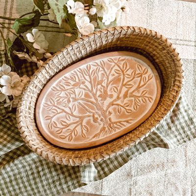 Birds In A Tree 2 Piece Oval Bread Warmer