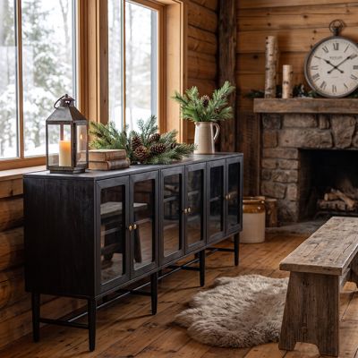 Black Painted 6 Door Sideboard