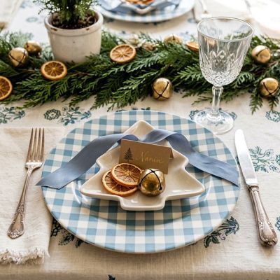 Blue Gingham Check Charger Plate Set of 4